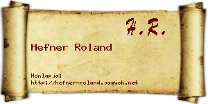 Hefner Roland névjegykártya